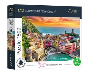 Trefl Prime - Puzzle UFT Romantic Sunset: Vernazza, Liguria, Italy - 1500 Pezzi, Cartone più Spesso, BIO, ECO, Italia, Tramonto, Intrattenimento Creativo per Adulti e Bambini Sopra i 12 Anni