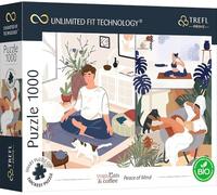 Puzzle Trefl Yoga, Gatti e Caffè: Pace dell'Anima 1000 pezzi
