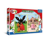 Trefl Primo - Bing Rabbit - 4in1: Puzzle 2x10 elementi grandi, due pagine da colorare sul retro,con eroi delle fate Bing, divertimento per bambini dai 2 anni