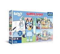 Trefl Primo - Bluey, Un'avventura con Bluey - 3in1: Puzzle 15 Tessere Molto Grandi, Libro da Colorare, Gioco da Colorare con Elementi da Colorare