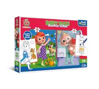 Trefl Primo - Cocomelon, Gli Amici - 4in1: Puzzle 2x10 Grandi Tessere, Due Disegni da Colorare sul Retro, Puzzle Colorati con Eroi, per Bambini dai 2 anni