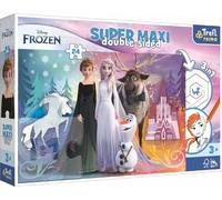 Trefl Primo - Disney il Merry World of Frozen - 3in1: Puzzle 24 Grandi Elementi, Libro da Colorare, Gioco con Elementi da Colorare, Puzzle con Eroi delle Fiabe, Divertimento per bambini dai 3 anni