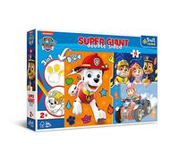 Trefl Primo - PAW Patrol, Meet the Paw Patrol - 3in1: Puzzle di 15 elementi molto grandi, Libro da colorare, Gioco con elementi da colorare,con eroi delle fiabe, Divertimento per bambini dai 2 anni