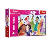 Trefl Princess Disney, Princesses in Action 60 pezzi-Puzzle colorato con personaggi delle fiabe, divertimento per bambini dai 4 anni in su, Multicolore, 17409