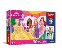 Trefl - Principesse, Principesse e Amicizia - Puzzle a 30 Pezzi - Puzzle con Gli Eroi delle Fiabe, Poster Unico, intrattenimento Creativo, per Bambini dai 3 Anni in su