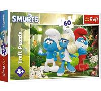 Trefl - Puffi, Foresta incantata - Puzzle da 60 pezzi - Puzzle colorato con i personaggi del film, intrattenimento creativo, divertimento per bambini dai 4 anni in su