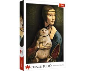 Trefl - Puzzle 1000 La signora con il gatto, Puzzle divertenti, Ritratto