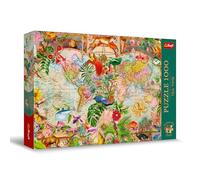 Trefl - Puzzle 1000 pezzi, Tea Time Antica mappa del mondo, Premium Plus