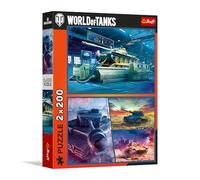 Trefl - Puzzle 2 in 1: World of Tanks, Armoured Mission - 2 x 200 pezzi - Set di due puzzle per adolescenti