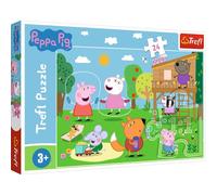 Trefl - Puzzle 24 Maxi Elementi, Giochi nella radura, Peppa Pig, 3+ | 24 elementi grandi, sviluppo della concentrazione e della percezione, alta qualità, regalo perfetto, personaggi delle fiabe