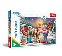 Trefl - Puzzle 24 Maxi Elementi, L'inverno con i Treflik, 3+ | 24 elementi grandi, sviluppo della concentrazione e della percezione, alta qualità, regalo perfetto, personaggi delle fiabe