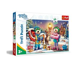 Trefl - Puzzle 24 Maxi Elementi, L'inverno con i Treflik, 3+ | 24 elementi grandi, sviluppo della concentrazione e della percezione, alta qualità, regalo perfetto, personaggi delle fiabe