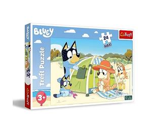 Trefl - Puzzle 24 Maxi Elementi, Una splendida giornata con Bluey, 3+ | 24 elementi grandi, sviluppo della concentrazione e della percezione, alta qualità, regalo perfetto, personaggi delle fiabe