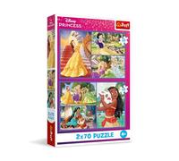 Trefl - Puzzle 2in1: Disney Princess, Giorni da Fiaba - 2 x 70 Pezzi, Coppia di Puzzle per Bambini dai 4 anni