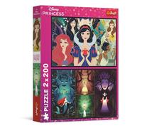 Trefl - Puzzle 2in1: Disney Princess, Principesse Incantate - 2 x 200 Pezzi - Set di Due Puzzle per Ragazzi