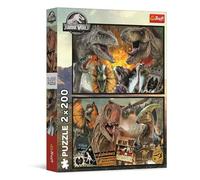 Trefl - Puzzle 2in1: Jurassic World, Mondo Preistorico - 2 x 200 Pezzi - Set di Due Puzzle per Ragazzi