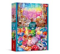 Trefl Puzzle 2in1: Lo Spazio e i Cristalli-2 x 500 Pezzi-Set di Due Rompicapi, DIY, Passatempo Creativo, per Adulti e Bambini dai 10 anni, Multicolore, 37499