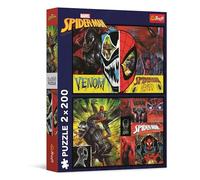 Trefl - Puzzle 2in1: Marvel Spiderman, Il Giorno e la Notte di Spider-Man - 2 x 200 Pezzi - Set di Due Puzzle per Ragazzi