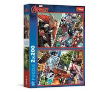 Trefl - Puzzle 2in1: Marvel The Avengers, Protettori del Mondo - 2 x 200 Pezzi - Set di Due Puzzle per Ragazzi