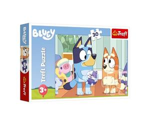 Trefl - Puzzle 30 pezzi, Con Bluey è sempre divertente, Bluey, 3+ | Sviluppa la concentrazione e l’osservazione, puzzle con i personaggi delle fiabe, regalo perfetto, pezzi resistenti