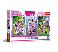 Trefl - Puzzle 3in1: Disney, Minni e i suoi amici - 3 x 80 Pezzi, Confezione con Tre Puzzle per Bambini dai 5 anni