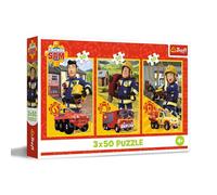 Trefl - Puzzle 3in1: Fireman Sam, La squadra della Stazione dei Vigili del Fuoco - 3 x 50 Pezzi, Confezione con Tre Puzzle per Bambini dai 4 anni