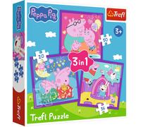 Trefl - Puzzle 3v1 Le abitudini di Peppa Pig - 1-39 Pezzi