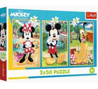 Trefl - Puzzle 3x50 Topo in vacanza - 40-99 Pezzi