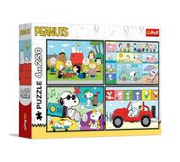 Trefl - Puzzle 4 in 1: Peanuts, Le avventure di Peanuts - 4 x 250 pezzi - Set di quattro puzzle per adolescenti