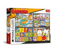Trefl - Puzzle 4in1: Garfield, Garfield Odia i Lunedì - 4 x 250 Pezzi - Set di Quattro Puzzle per Ragazzi e Ragazze