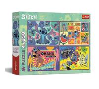 Trefl - Puzzle 4in1: Lilo & Stitch, Straordinario Stitch - 4 x 250 Pezzi - Set di Quattro Puzzle per Ragazzi