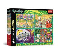 Trefl 4in1 and, contorto mondo di Rick e Morty-4 x 250 Pezzi-Confezione da Quattro Puzzle per Adolescenti, Multicolore, 13338