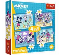 Trefl - Puzzle 4v1 Avventure divertenti di Topolino - 1-39 Pezzi