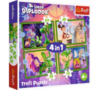 Trefl - Puzzle 4v1 Hokus pokus Diplodokus - 1-39 Pezzi