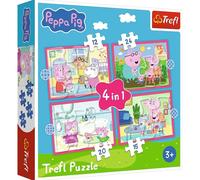 Trefl - Puzzle 4v1 Peppa ama le avventure - 1-39 Pezzi