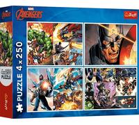 Trefl - Puzzle 4x250 Giorni da eroi Avengers - 250 Pezzi