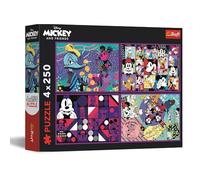 Trefl - Puzzle 4x250 pezzi, Le avventure di Topolino, set di 4 puzzle | Per bambini e adulti dai 10 anni in su, alta qualità, intrattenimento creativo, pezzi perfettamente incastrabili