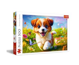 Trefl - Puzzle 500 pezzi, Il cagnolino allegro,Puzzle classici | Per bambini e adulti dai 10 anni in su, alta qualità, intrattenimento creativo, pezzi perfettamente incastrabili
