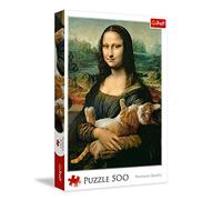Trefl - Puzzle 500 pezzi, La Gioconda e il gatto Mruczek, Puzzle classici | Per bambini e adulti dai 10 anni in su, alta qualità, intrattenimento creativo, pezzi perfettamente incastrabili