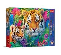 Trefl - Puzzle 500 pezzi, Tea Time: Le tigri nella giungla, Premium Plus
