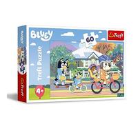 Trefl - Puzzle 60 pezzi, Bluey l'allegro, 4+ | Sviluppo della concentrazione e della percezione, alta qualità, puzzle con personaggi delle fiabe, regalo perfetto
