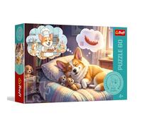 Trefl - Puzzle 60 pezzi, Il Corgi nel Paese dei Sogni, Animali, 4+ | Sviluppo della concentrazione e della percezione, alta qualità, puzzle con personaggi delle fiabe, regalo perfetto