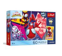 Trefl - Puzzle 60 pezzi, Un'avventura incredibile, Premium Plus, Marvel, 4+ | Sviluppo della concentrazione e dell’osservazione, Poster unico incluso nel set, Puzzle colorati con i personaggi delle fiabe