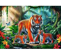 Trefl Abitudini della Tigre 200 Pezzi-Puzzle Colorato con Animali, per Bambini dai 7 anni, Multicolore, 13330