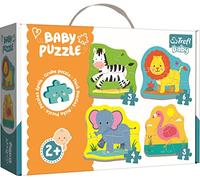 Trefl- Puzzle Animali al Safari da 3 a 6 Elementi, 4 Set, per Bambini da 2 Anni, Colore