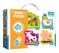Trefl TRF36070 4 Puzzle in 1 Sagomato - Baby Classic: Animali della Fattoria