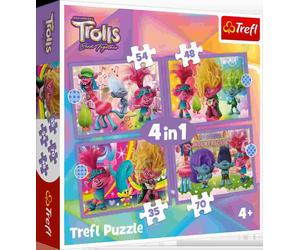 Trefl - Puzzle Avventure 4v1 di Troll colorati - 1-39 Pezzi