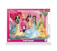 Trefl - Puzzle con cornice 25 pezzi, Il tempo delle principesse, Dinsey | Puzzle per i più piccoli, 25 pezzi grandi, cornice e base rigida, puzzle con personaggi delle fiabe, alta qualità