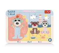 Trefl - Puzzle con cornice Baby Dolci bebè, Babies and the Bear, 2+ | Puzzle per i più piccoli, 2 in 1, cornice e base rigida, sviluppo della concentrazione e della capacità di osservazione