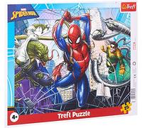 Trefl, Puzzle con Cornice, Marvel Spiderman, 25 Elementi, Coraggioso Spiderman, per Bambini da 4 anni
